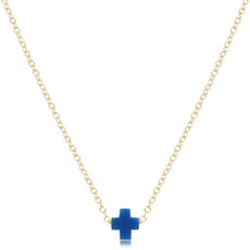 16" Gold Necklace - Signature Cross Small