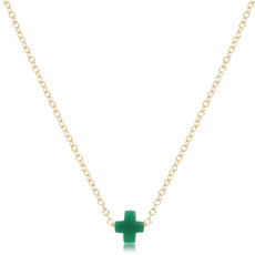 16" Gold Necklace - Signature Cross Small