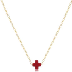16" Gold Necklace - Signature Cross Small