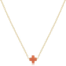16" Gold Necklace - Signature Cross Small