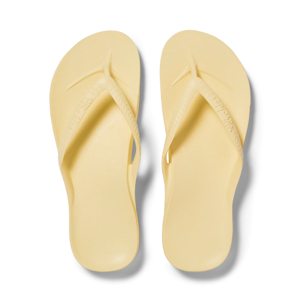 Archies yellow arch support flip flop