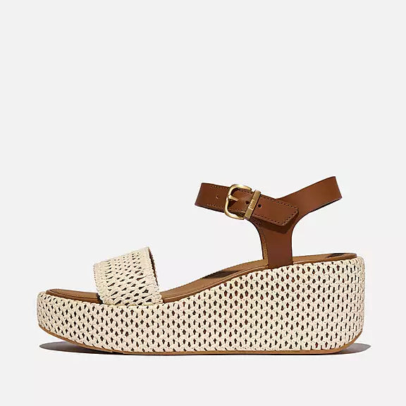 Platform Woven Wedge Ankle Strap Sandal