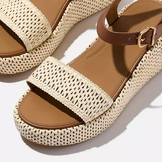 Platform Woven Wedge Ankle Strap Sandal