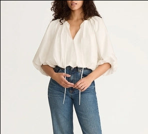 Poplin Bubble Blouse