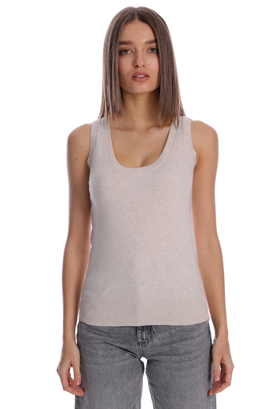 Supima Cotton/Cashmere Scoop Neck Tank