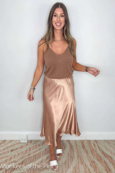 Satin Midi Skirt