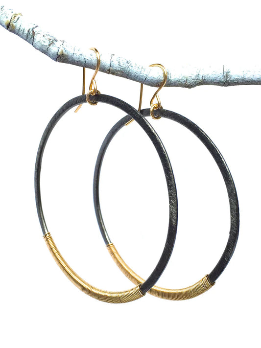 CVGMH Wrap Gunmetal Hoops