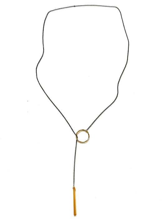 CVNCLB Circle Bar Lariat Necklace