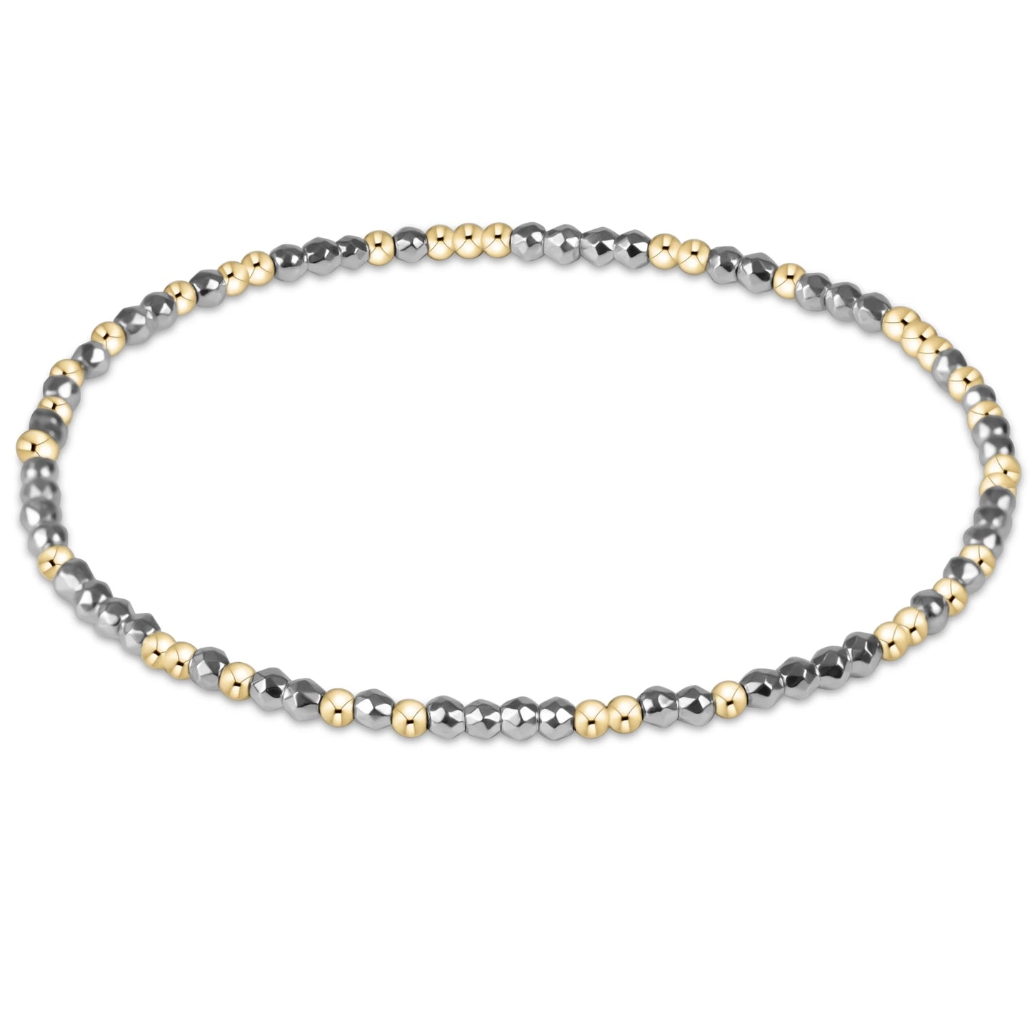 Hope Bright Silver Hematite 2MM Bead Bracelet