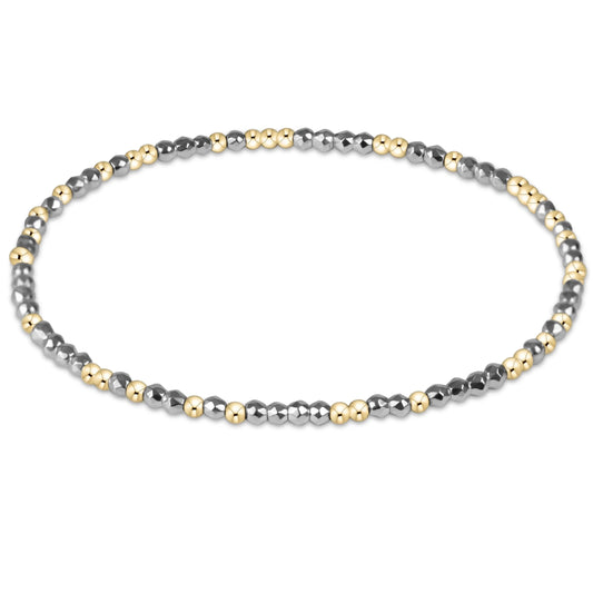 Hope Bright Silver Hematite 2MM Bead Bracelet