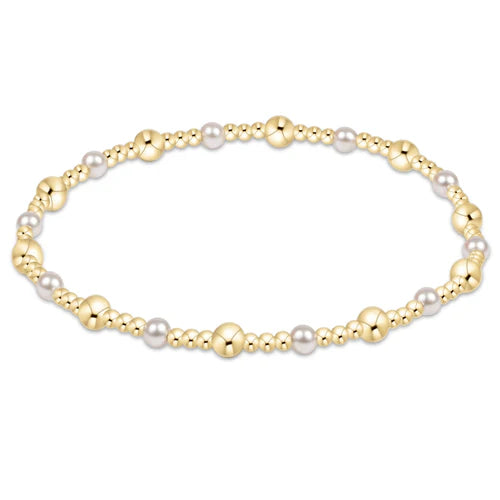 Classic Gold Sincerity 4MM Bead Bracelet - Pearl