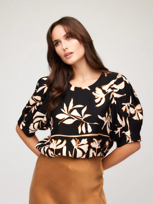 Poof Blouse Blk/Multi