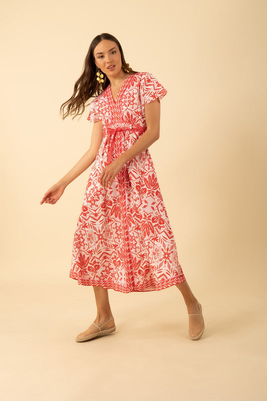 54UP654A S/S V neck Dress