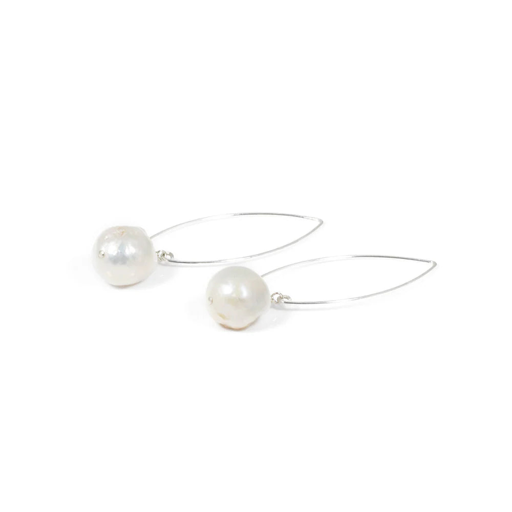 Sterling Silver Baroque Pearl Threader Earring