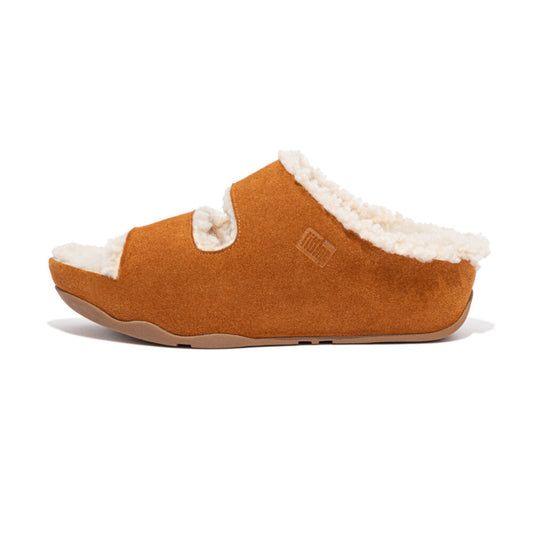 Shearling Lined Suede Slides